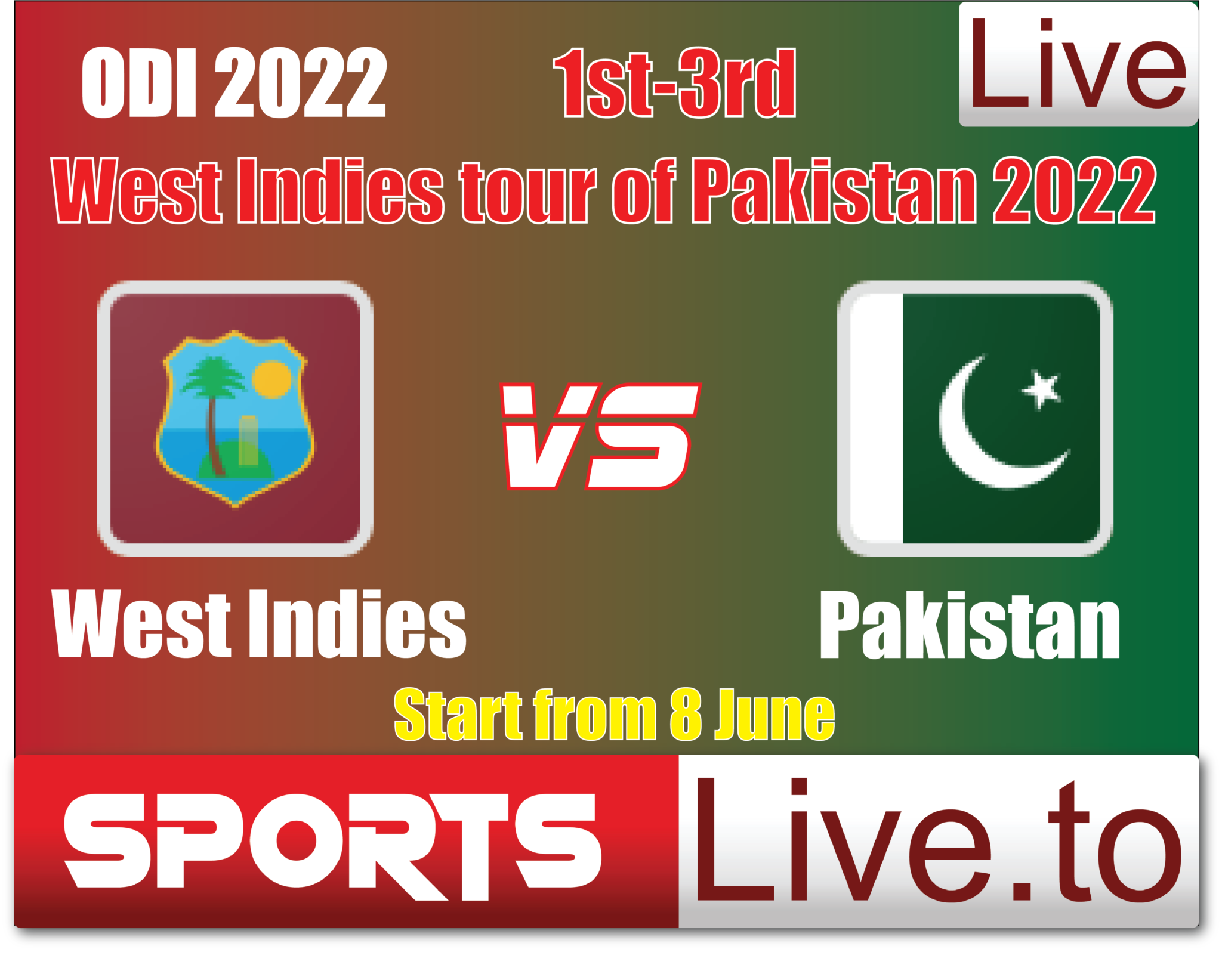 Pakistan vs West Indies ODI Series 2022 Sportslive.to